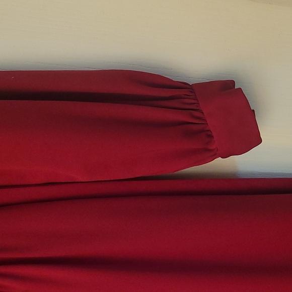 Fabulous 1970s International Ladies Garment Workers Union Vintage Deep Red Dress - Picture 4 of 17